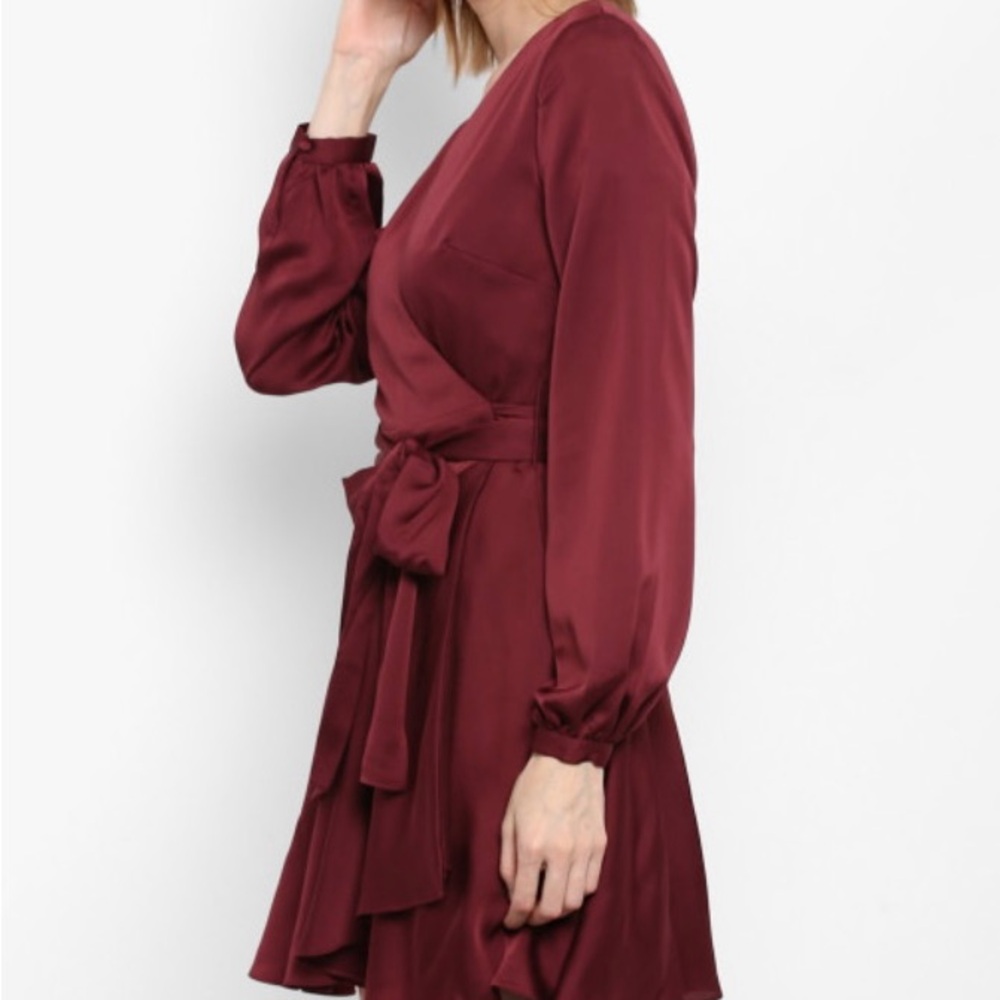 Ever New Rich Burgundy Long Sleeve Dress